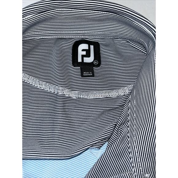 FJ Footjoy Men’s Two Tone‎ Blue Striped Short Sleeve Golf Polo XL - Picture 3 of 6